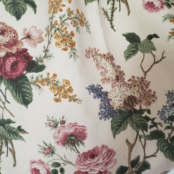 Swag Set & 42" Valance Wide Pocket 86W x 36L Cotton Twill Roses Floral Pattern - Picture 5 of 7